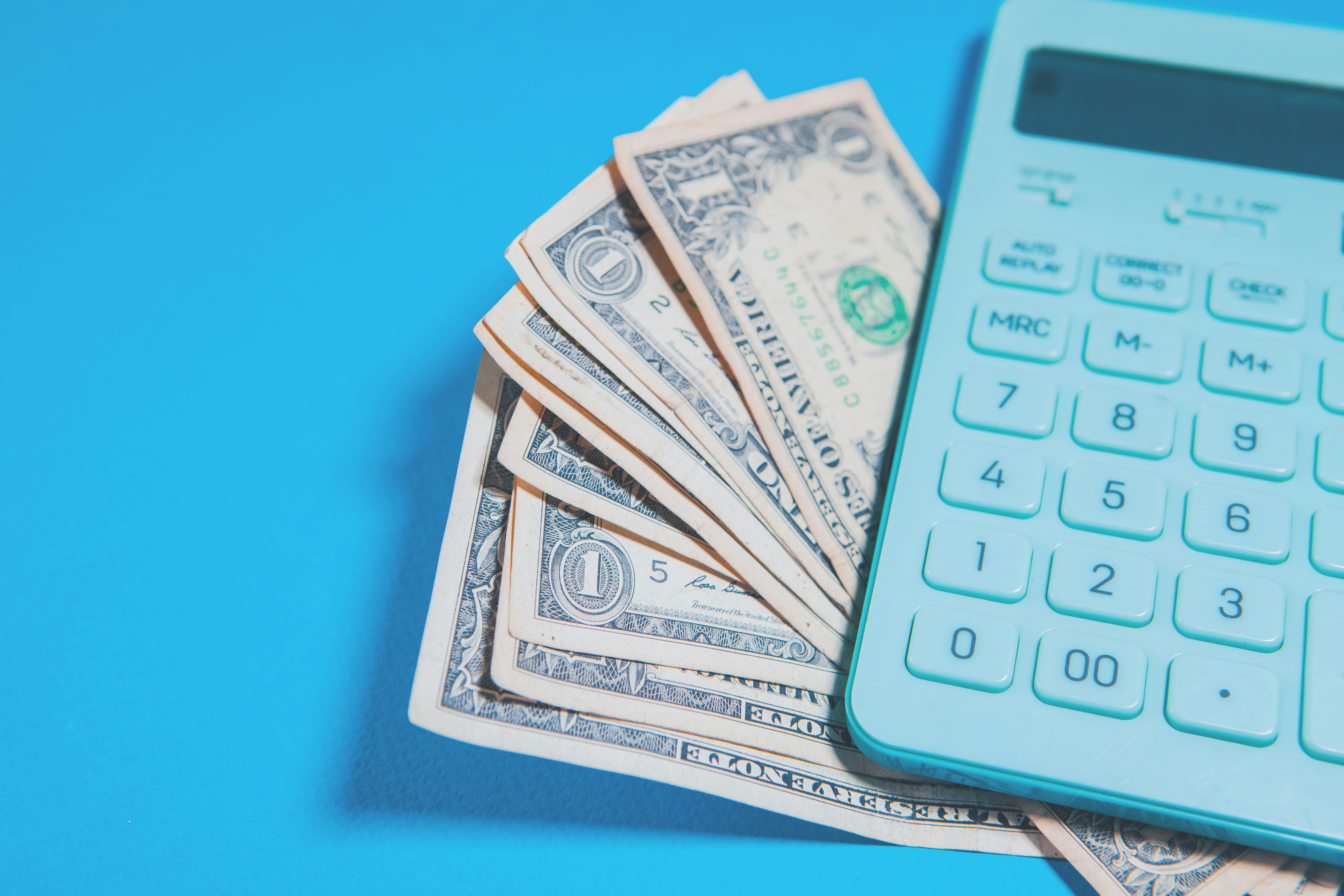 Cash and calculator to demonstrate source of funding for a small business