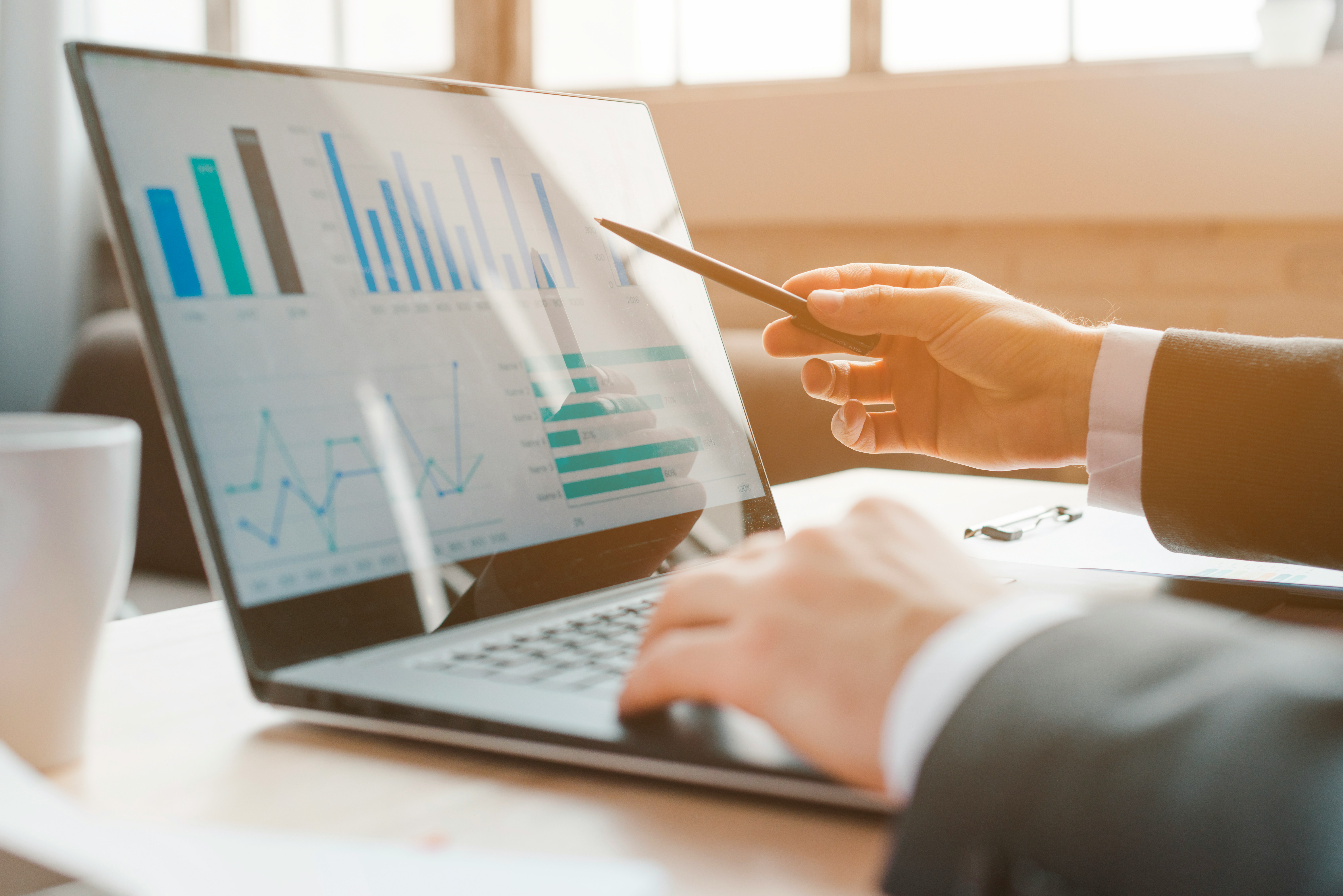 Executive director reviews nonprofit financial reports